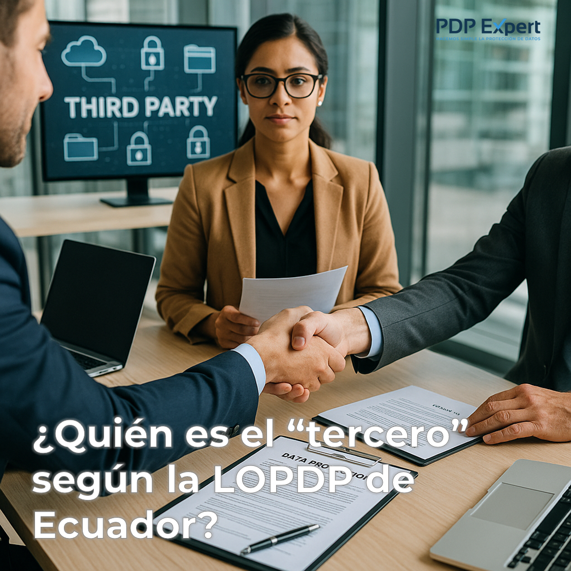 ¿Quién es el «tercero» según la LOPDP de Ecuador? Definición, obligaciones y ejemplos prácticos